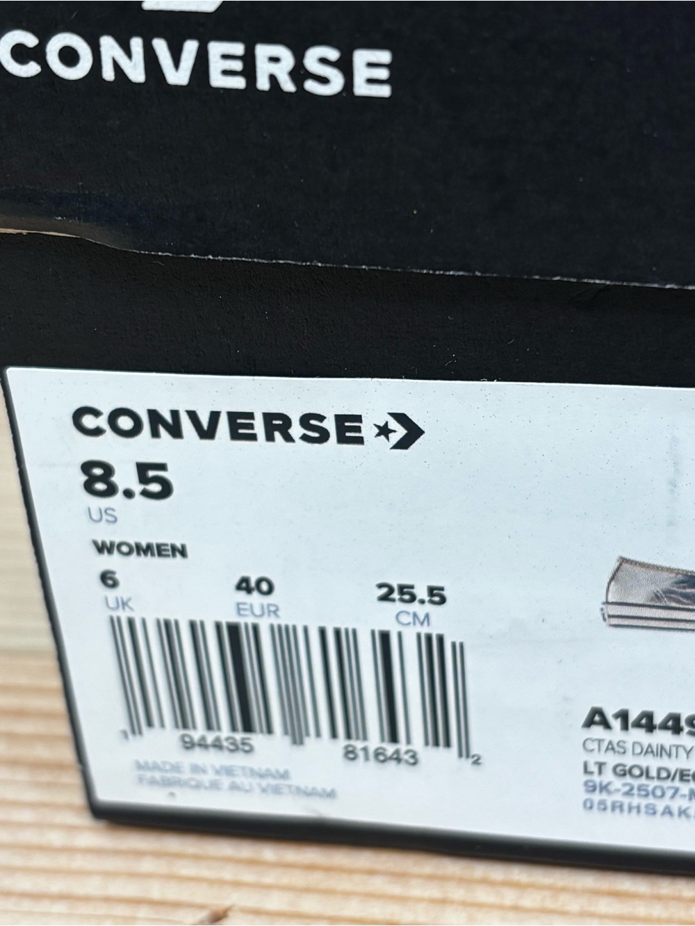 CONVERSE Women's Chuck Taylor All Star Dainty Mary Jane Sz 8.5 Light Gold - Picture 7 of 7